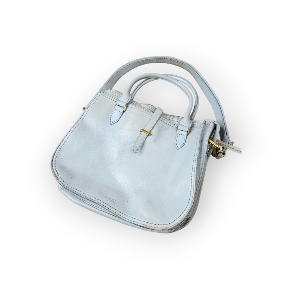 Fossil Skylar Leather Satchel - Light Blue - Picture 2 of 6